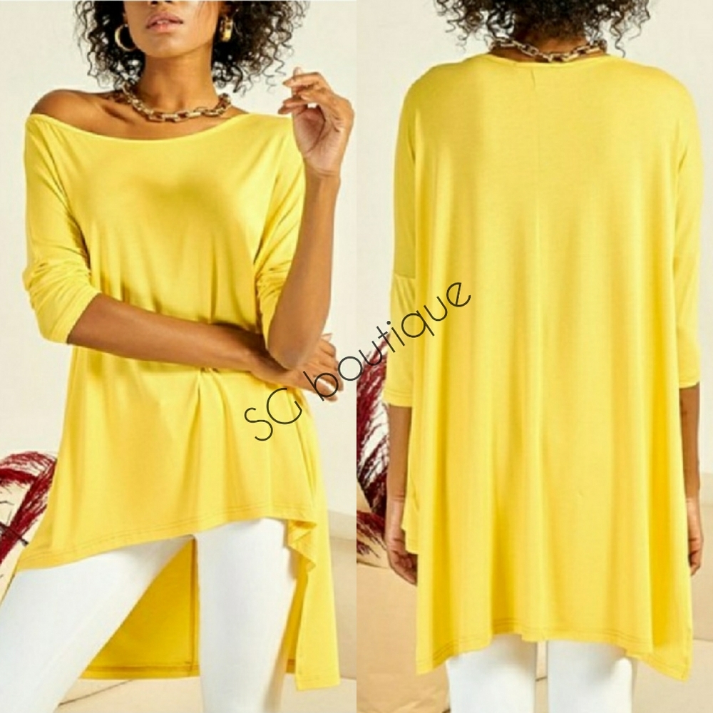 🆕⭐ Chelsea Bright yellow high-low tunic top